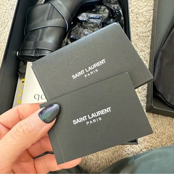 Saint Laurent Cherry Moto Boots